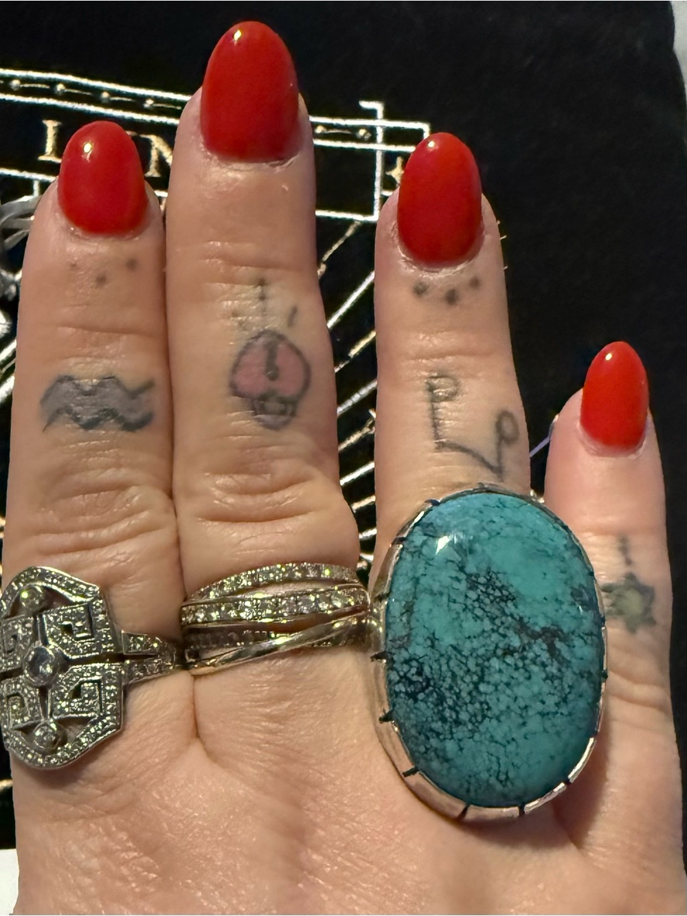 Native made sterling turquoise statement ring